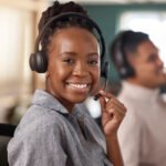 Black customer service agent