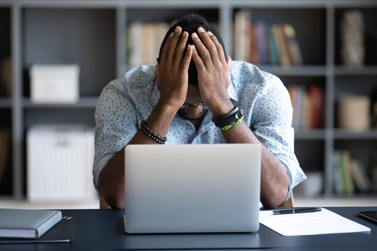 Frustrated black man
